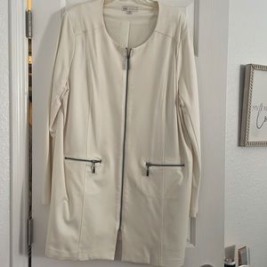 Cream blazer with zippers